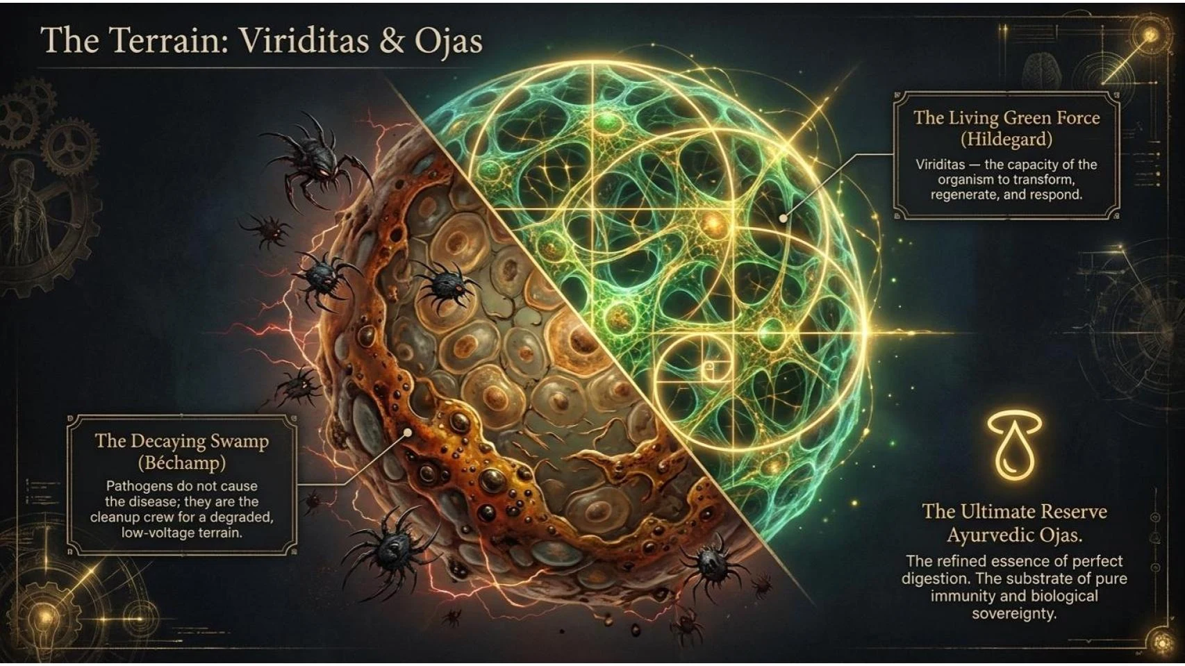 The Terrain: Viriditas and Ojas — Hildegard's living green force and Ayurvedic biological sovereignty