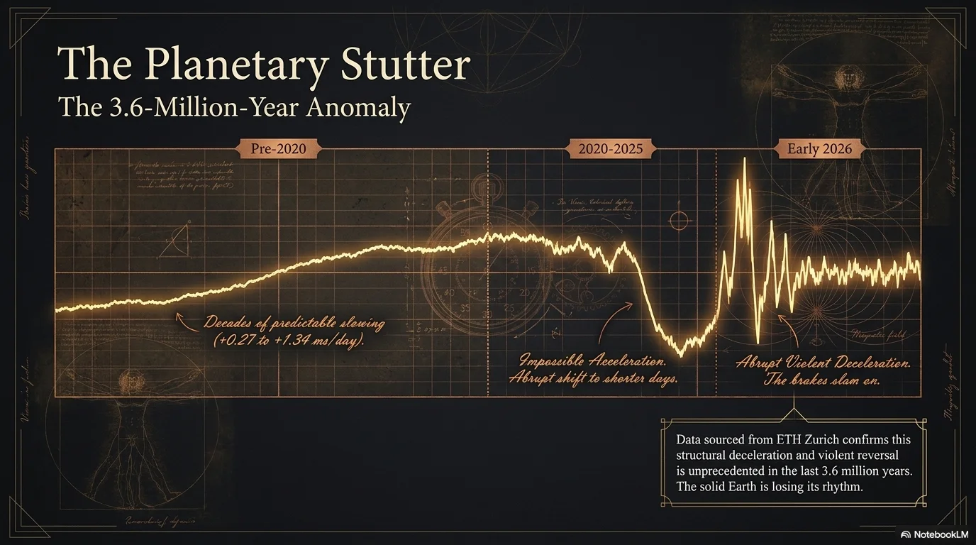 The Planetary Stutter — the 3.6-million-year rotation anomaly, ETH Zurich data