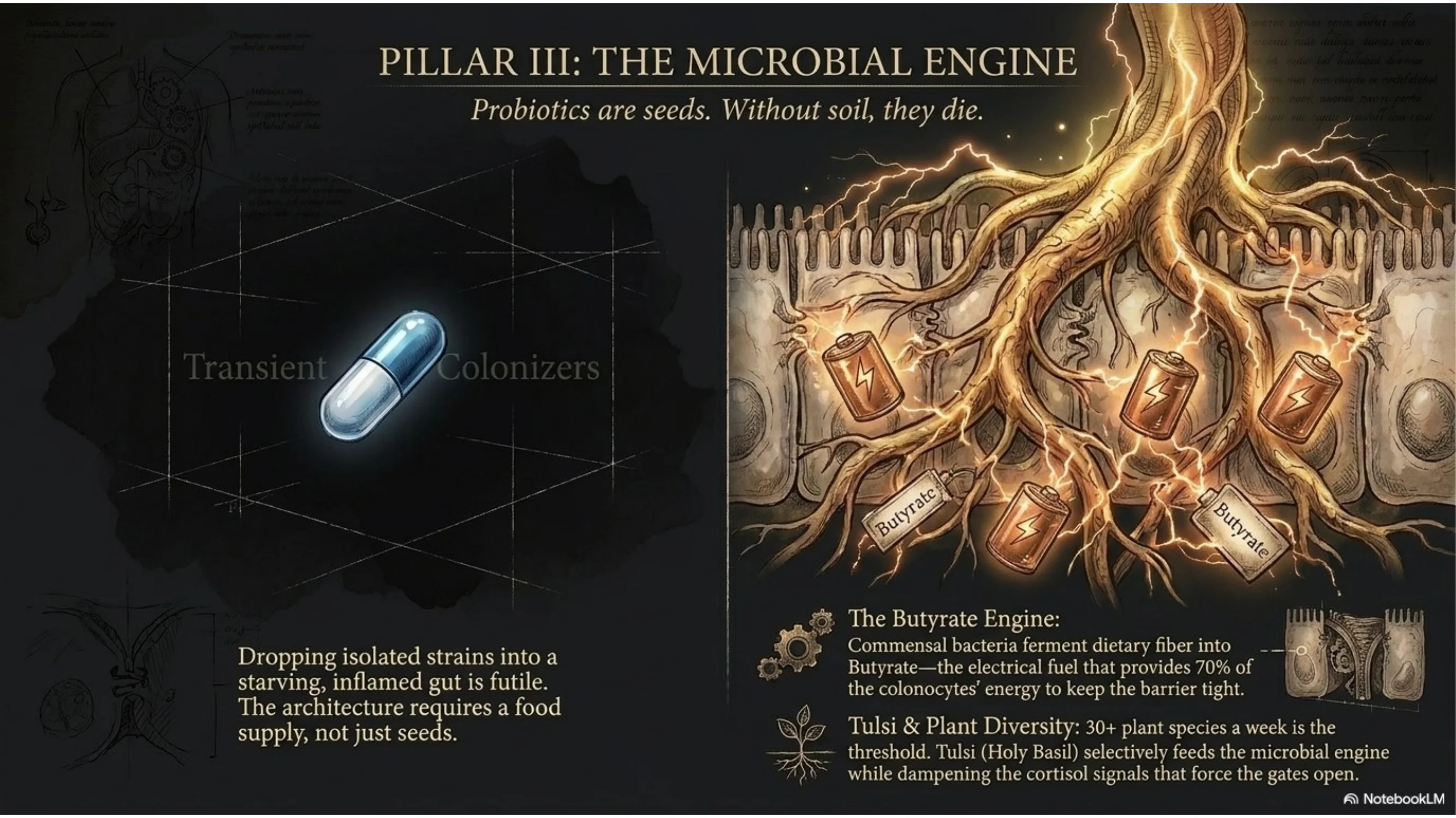 Pillar III: The microbiome terrain, butyrate and the SCFA architecture