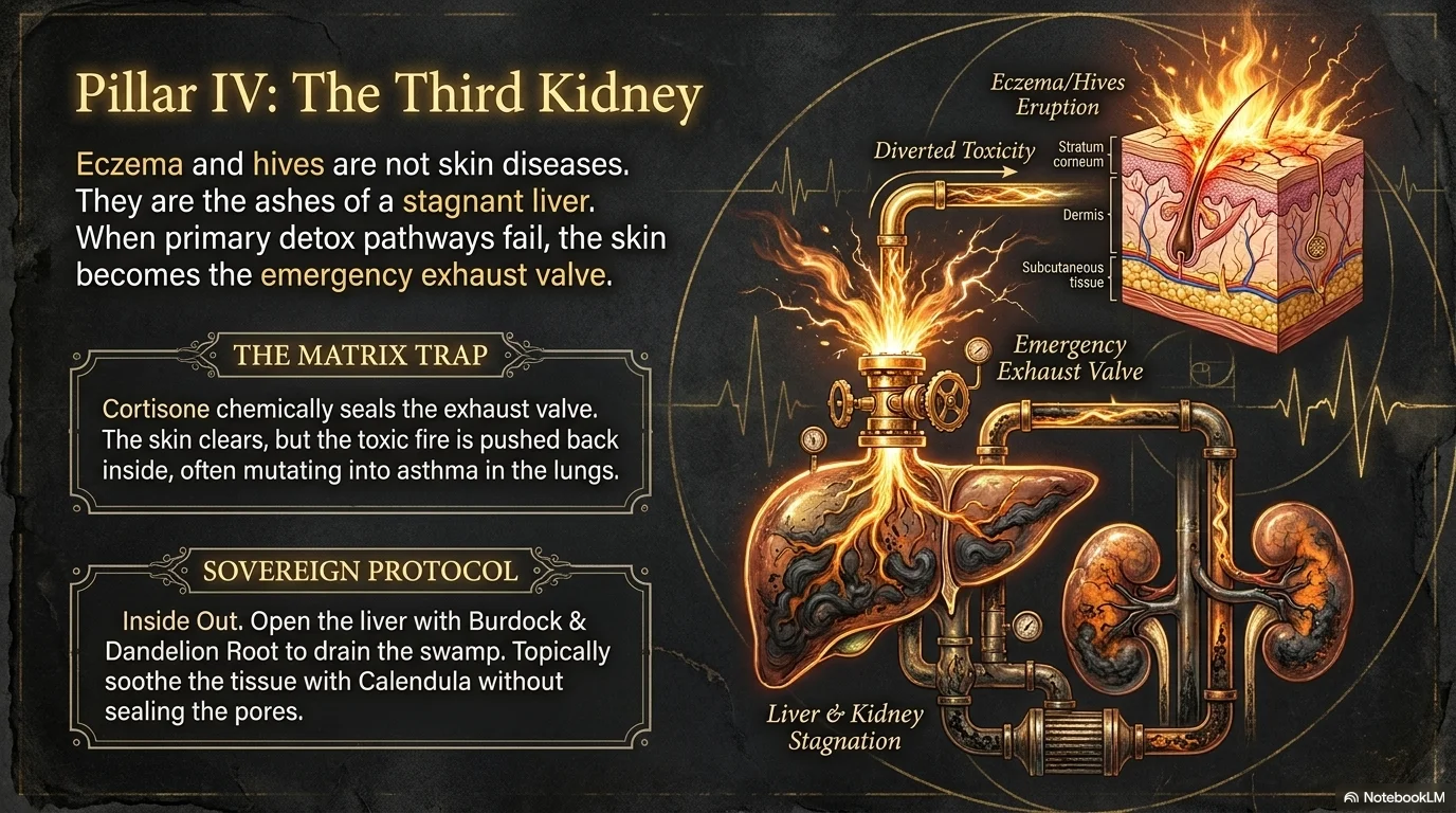 Pillar IV: The Third Kidney — eczema, liver stagnation and the skin as emergency exhaust valve