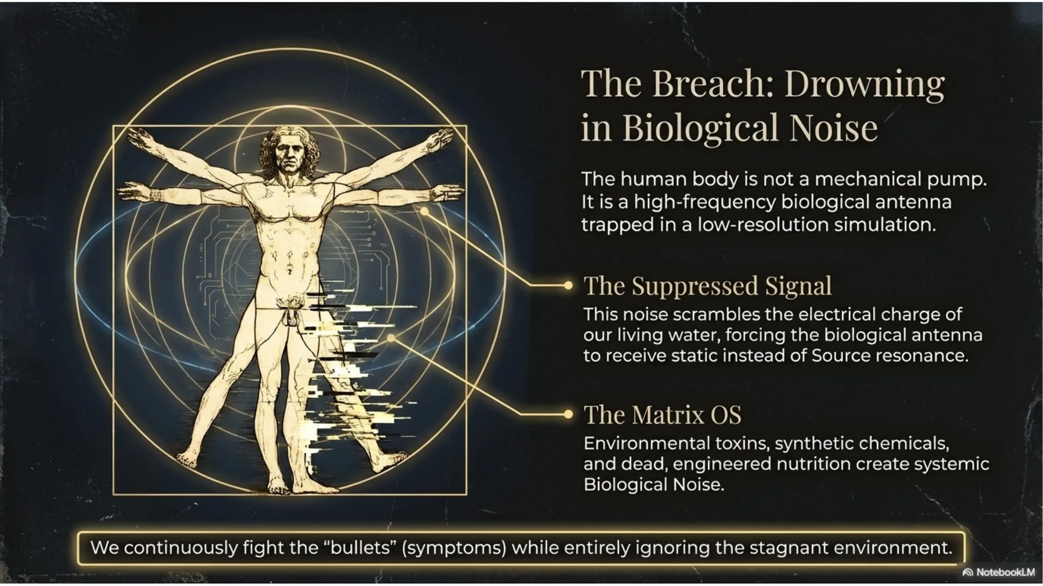 The Breach: Drowning in Biological Noise — body as biological antenna