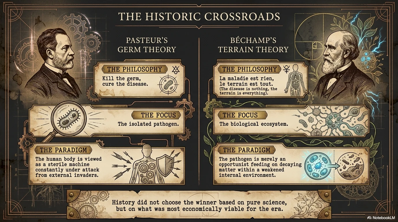 The Historic Crossroads — Pasteur's Germ Theory vs Béchamp's Terrain Theory