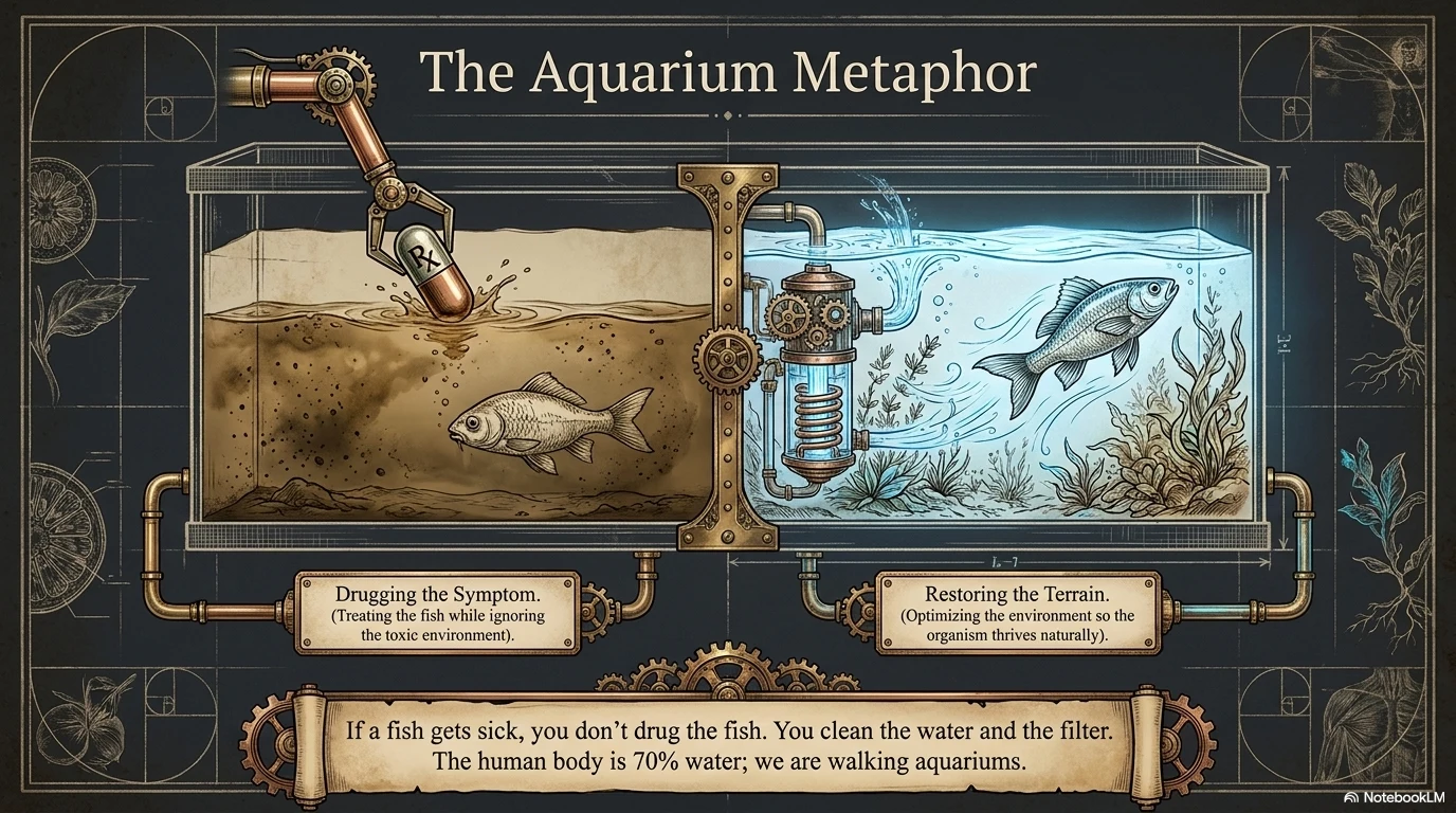 The Aquarium Metaphor — drugging the symptoms vs restoring the terrain